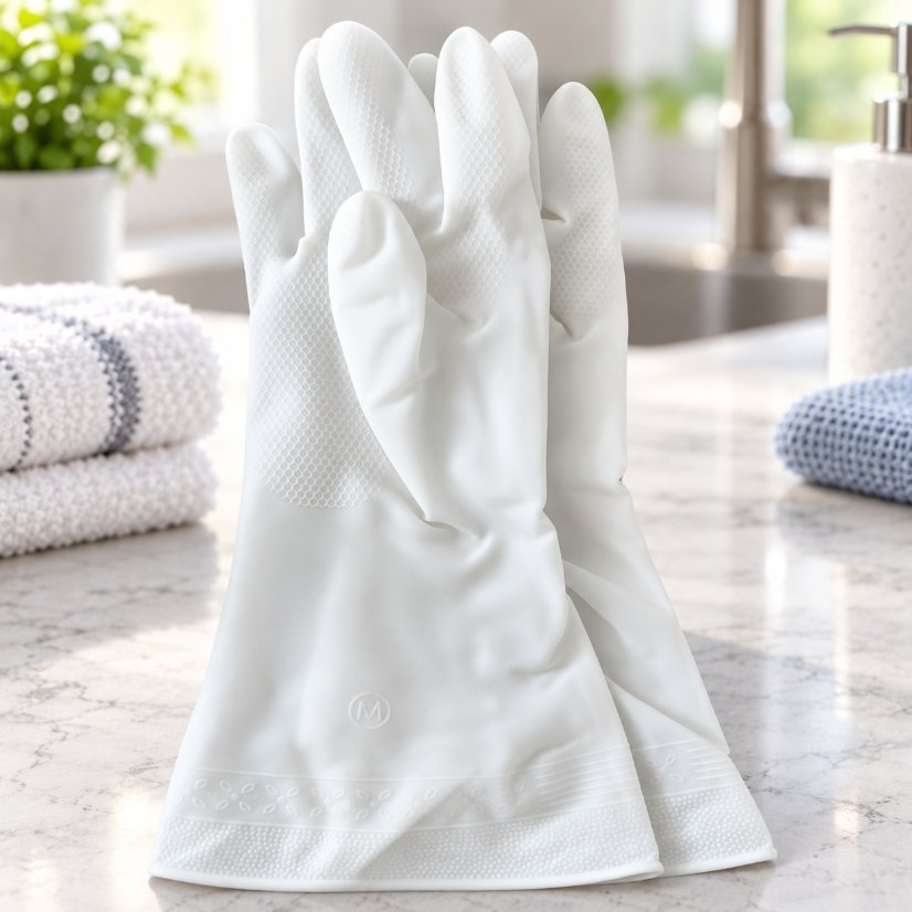 Long unlined leather gloves White Gloves