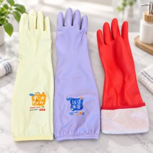 Long flocked gloves